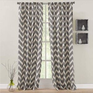 Zigami Pair of 84” Length Rod panels in chevron gray - New in Package